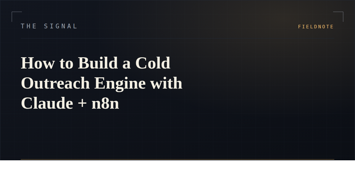 How to Build a Cold Outreach Engine with Claude + n8n