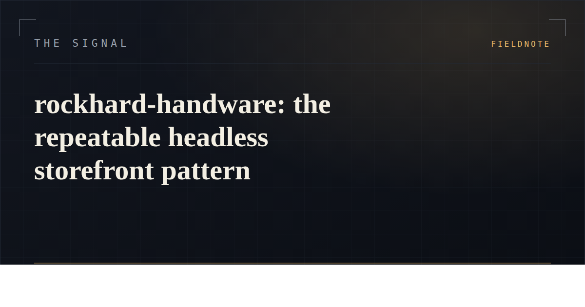rockhard-handware: the repeatable headless storefront pattern