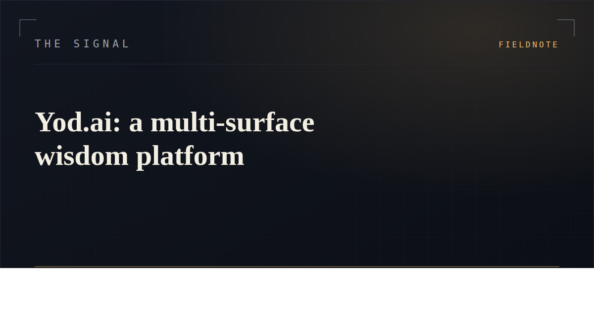 Yod.ai: a multi-surface wisdom platform