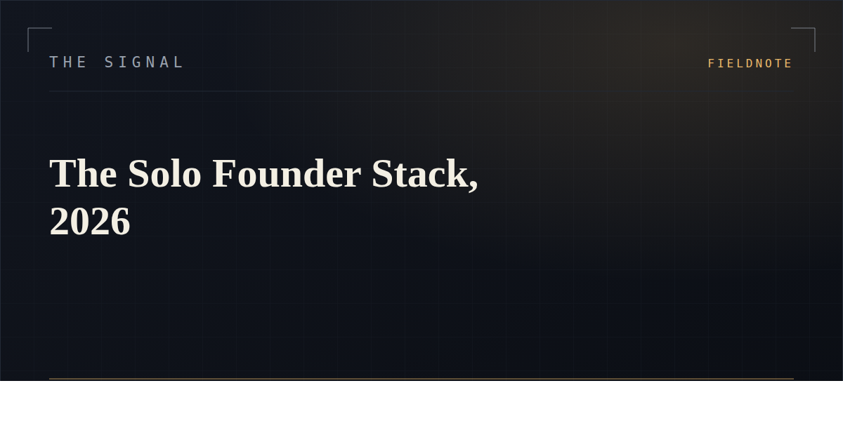 The Solo Founder Stack, 2026