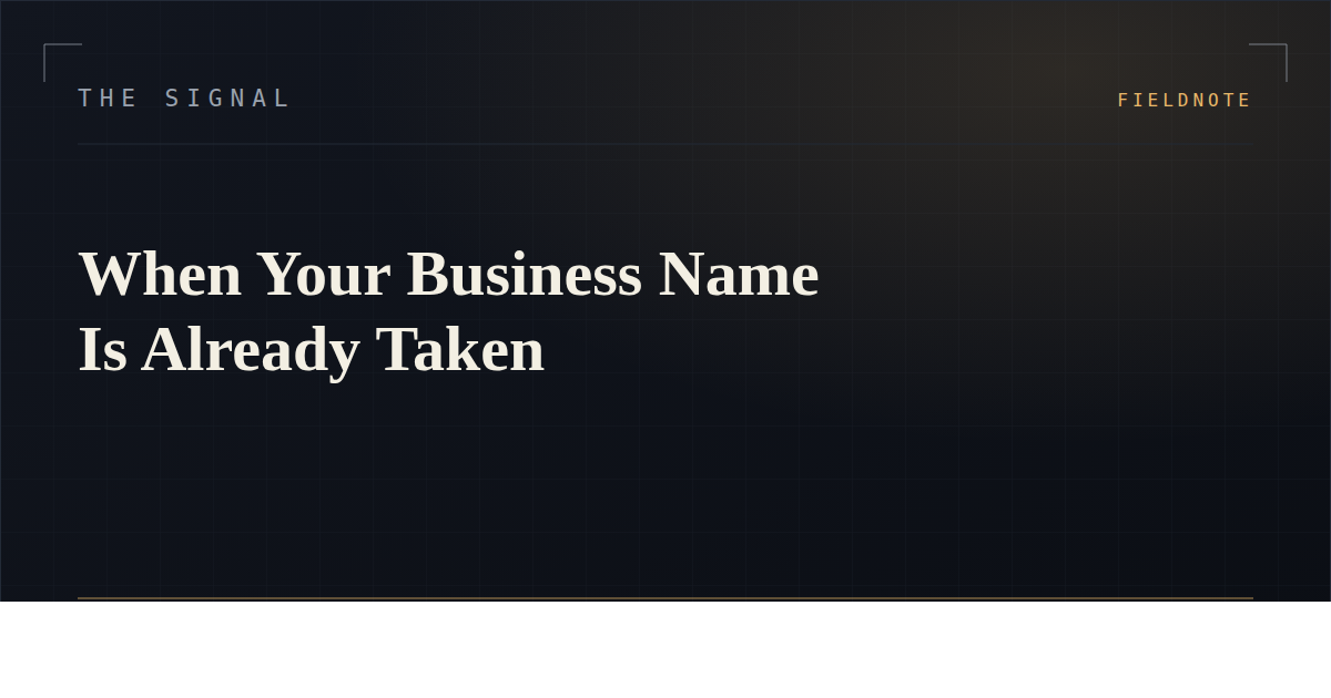 When Your Business Name Is Already Taken